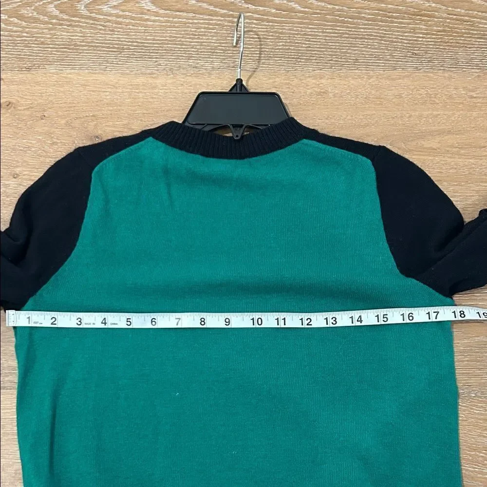J. Crew Black and Green Sweater, Size Small